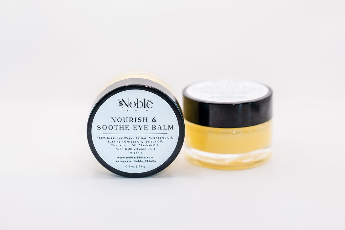 Noble Skin Co. Nourish & Soothe Eye Balm — organic eye balm for dry, flaky, and irritated eyelids made with grass-fed tallow and organic oils