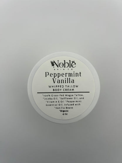 Peppermint Vanilla Whipped Tallow Body Cream