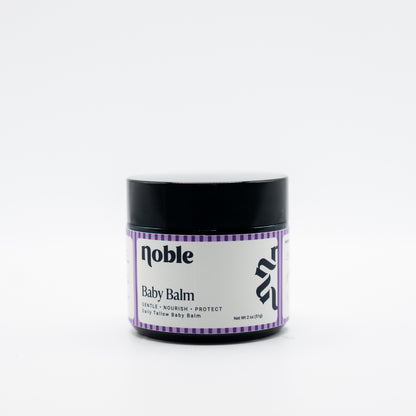 Noble Skin Co. Baby Balm 2 oz amber jar with black lid