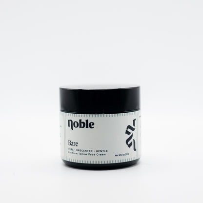 Noble Skin Co. Bare 2 oz amber jar with black lid