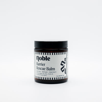 Noble Skin Co. Barrier Rescue Balm 4 oz amber jar with black lid