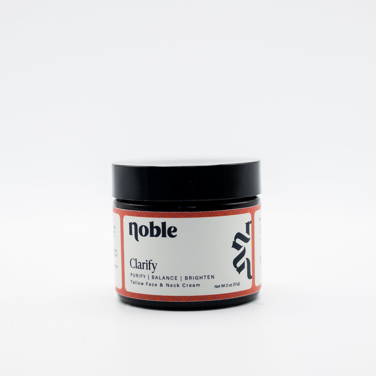 Noble Skin Co. Clarify Face Cream 2 oz amber jar with black lid