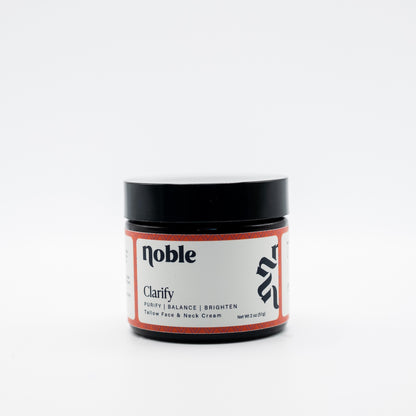 Noble Skin Co. Clarify Face Cream 2 oz amber jar with black lid