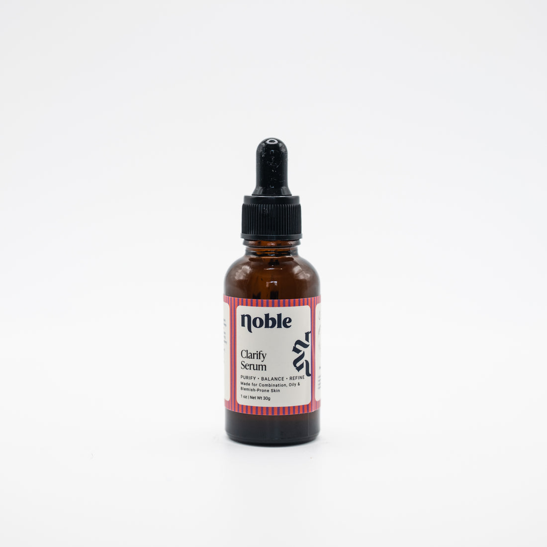 Noble Skin Co. Clarify Face Serum 1 oz amber dropper bottle