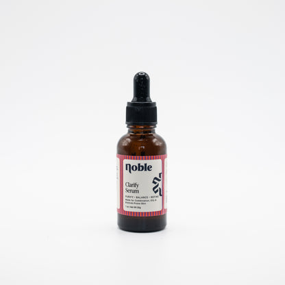 Noble Skin Co. Clarify Face Serum 1 oz amber dropper bottle