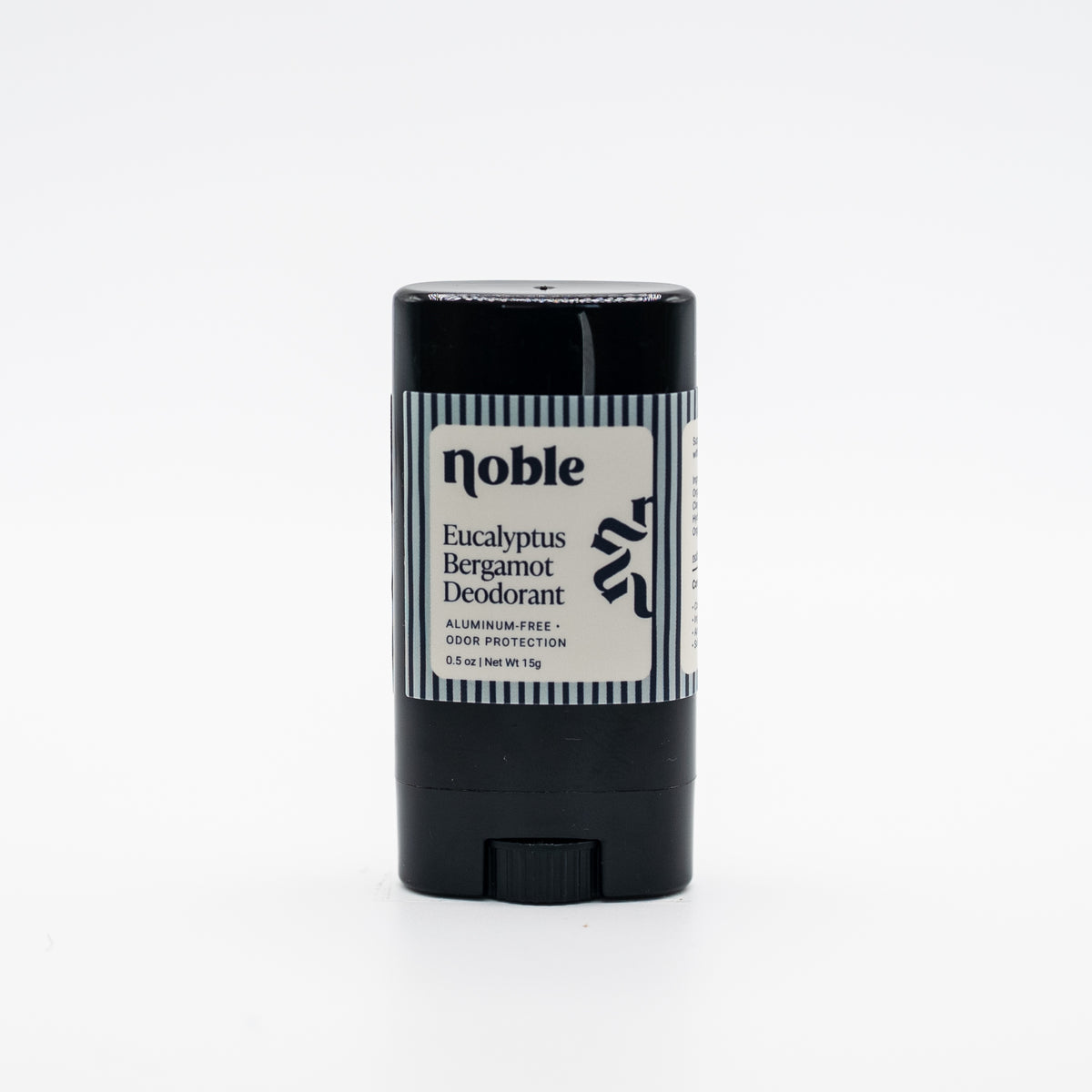 Noble Skin Co. Eucalyptus Bergamot Deodorant 0.5 oz black travel stick with cap