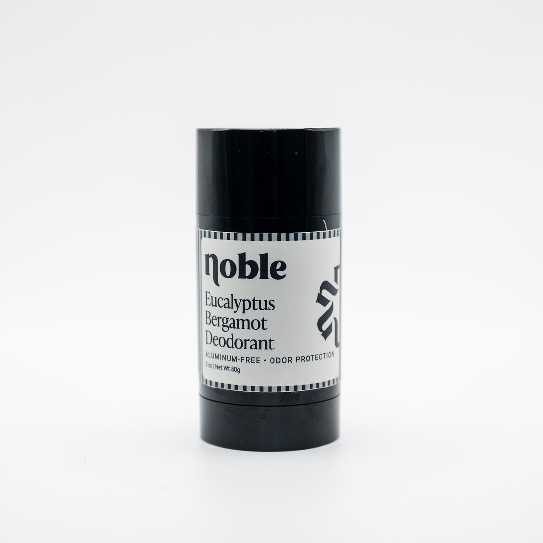 Noble Skin Co. Eucalyptus Bergamot Deodorant 3 oz black stick with cap