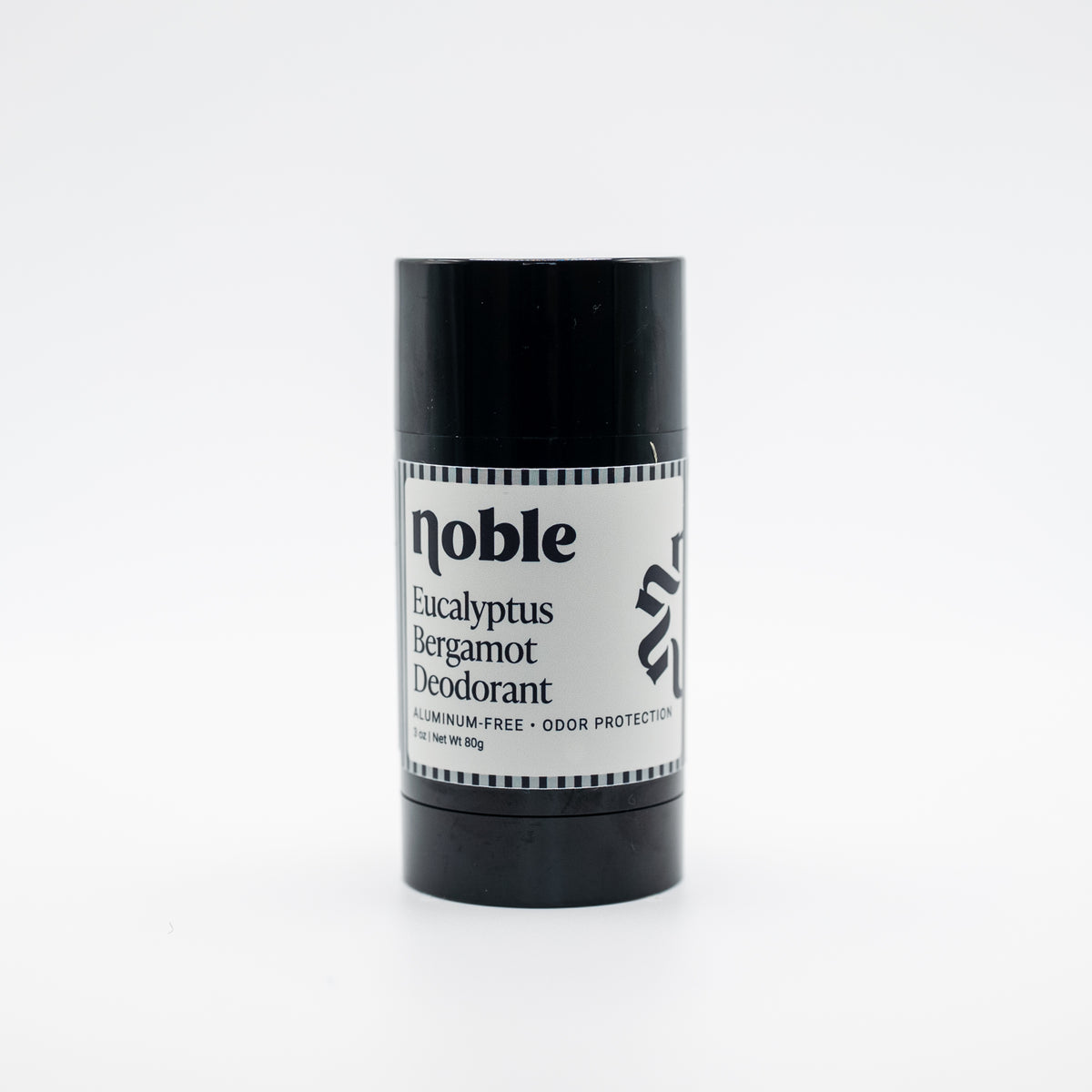 Noble Skin Co. Eucalyptus Bergamot Deodorant 3 oz black stick with cap
