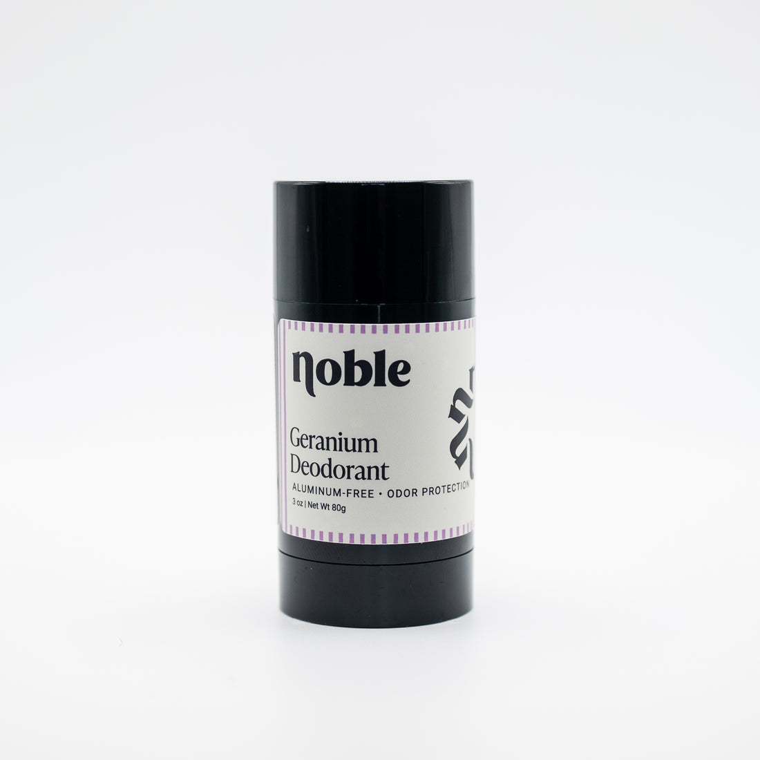 Noble Skin Co. Geranium Deodorant 3 oz black stick with cap