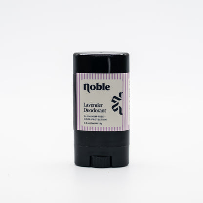 Noble Skin Co. Lavender Deodorant 0.5 oz black travel stick with cap