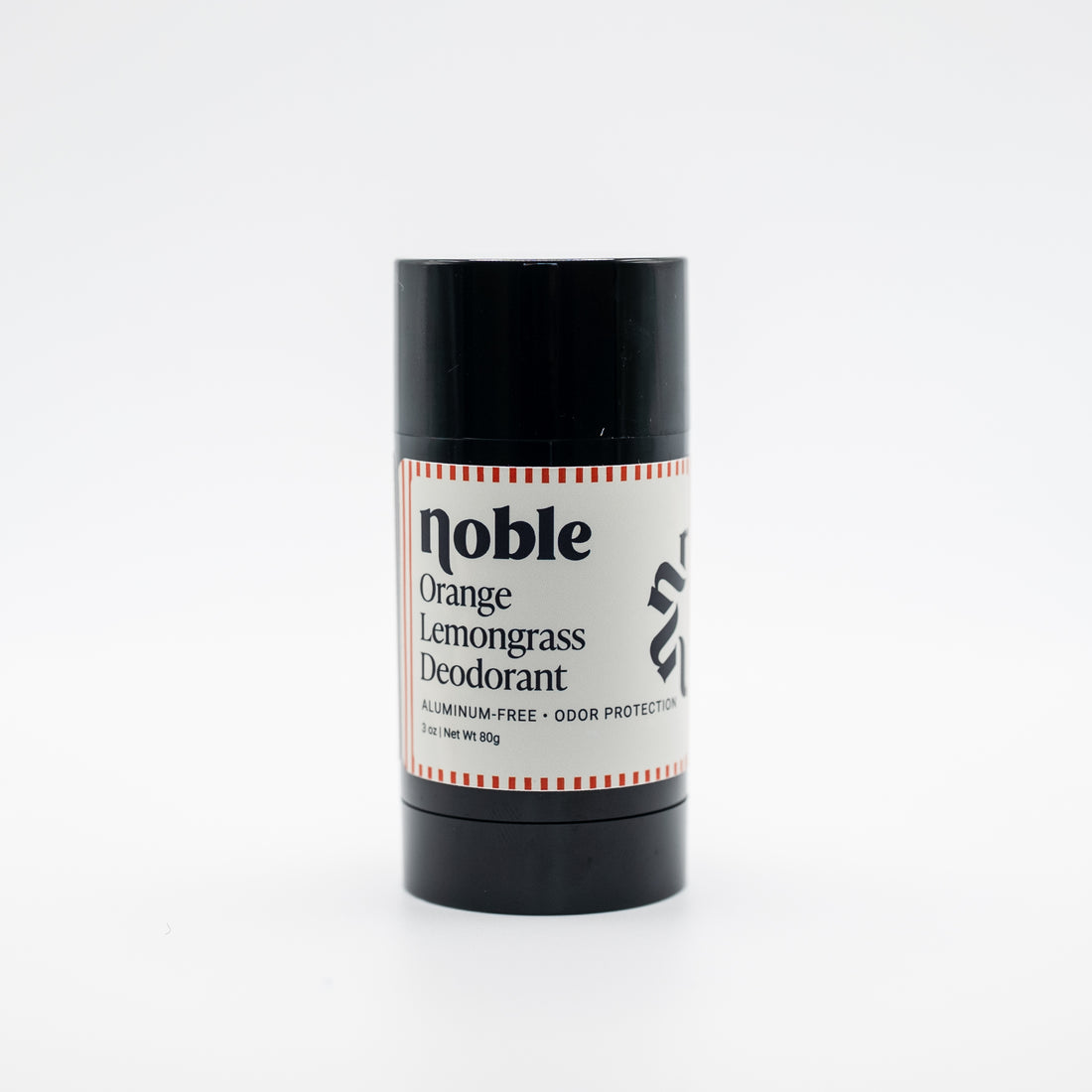 Noble Skin Co. Orange Lemongrass Deodorant 3 oz black stick with cap