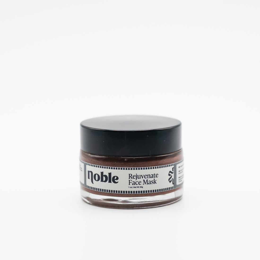 Noble Skin Co. Rejuvenate Face Mask 1 oz clear glass jar with black lid