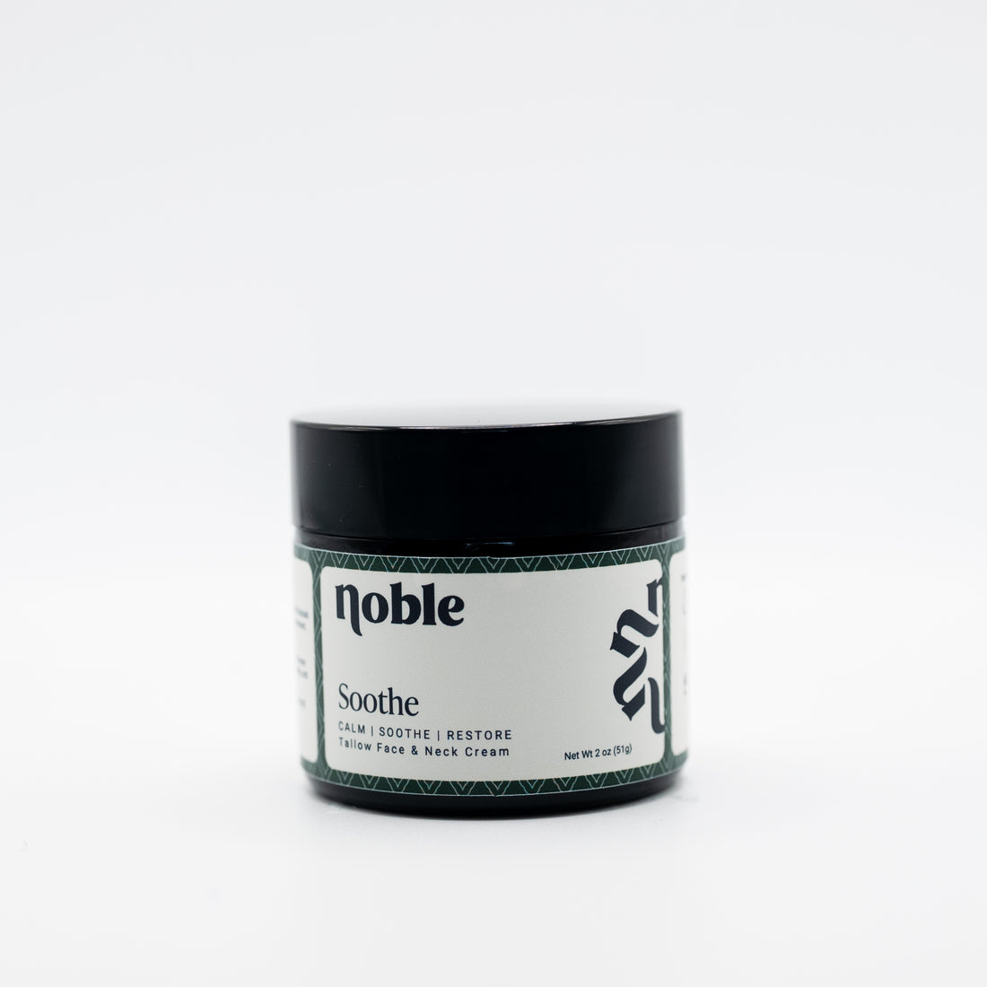 Noble Skin Co. Soothe Face Cream 2 oz amber jar with black lid