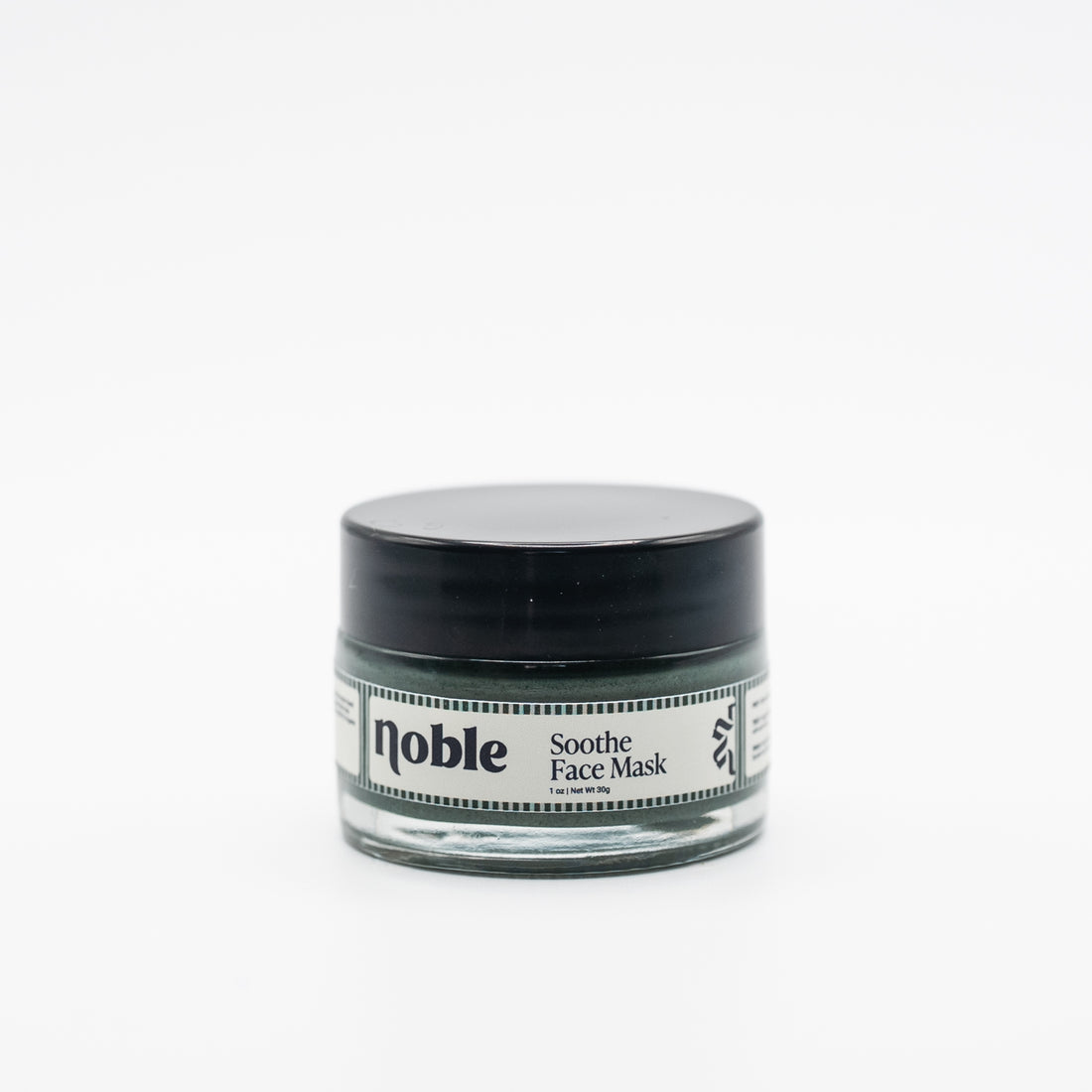 Noble Skin Co. Soothe Face Mask 1 oz clear glass jar with black lid