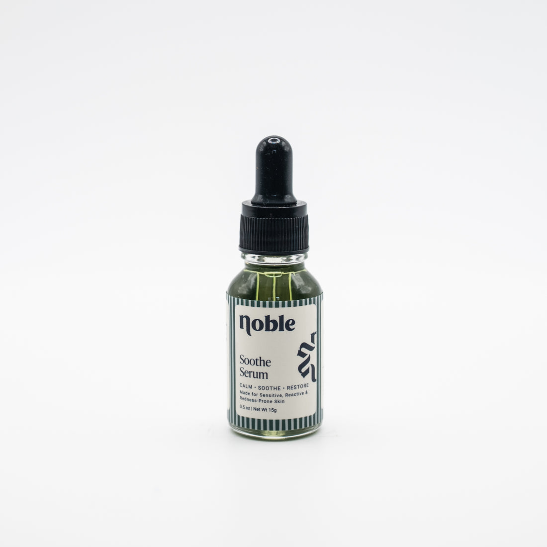 Noble Skin Co. Soothe Face Serum 0.5 oz clear glass dropper bottle
