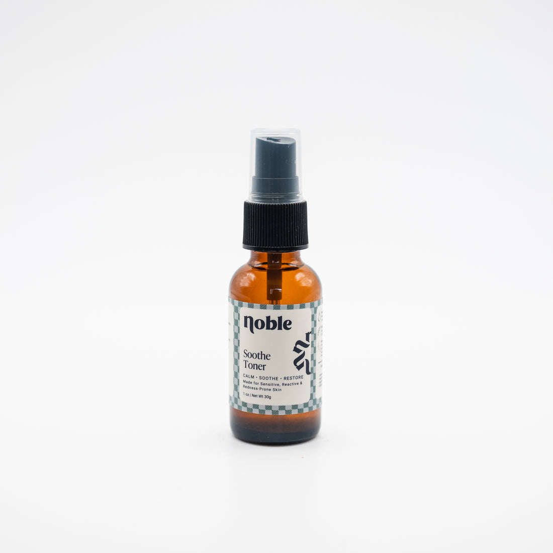 Noble Skin Co. Soothe Toner 1 oz amber spray bottle with clear cap
